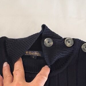 NWOTBrooks Brothers Navy Knit Sweater with Button Accents